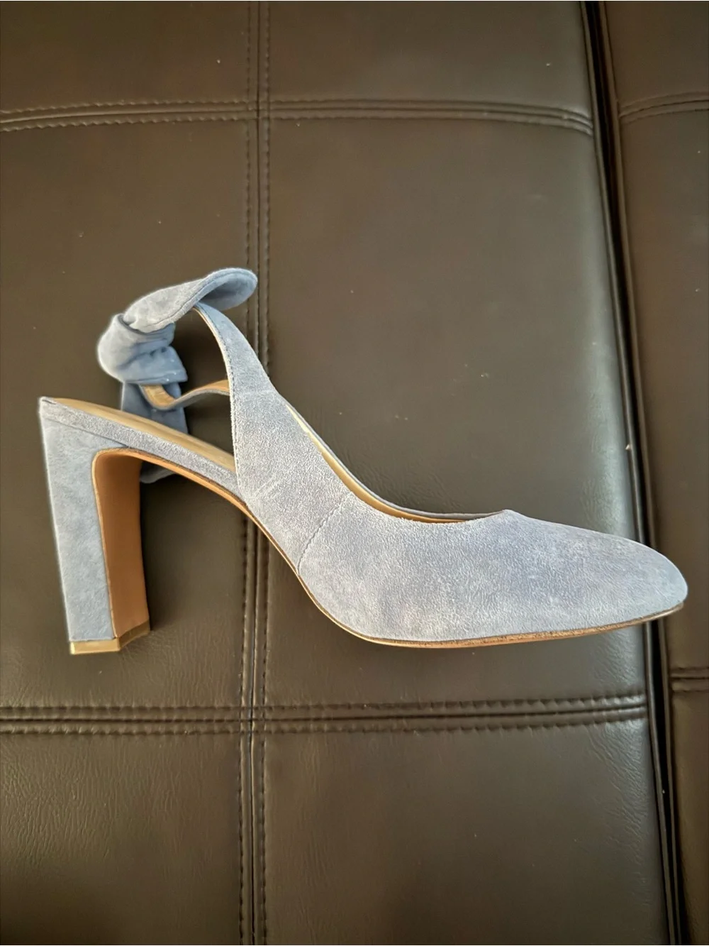Banana Republic Light Blue Suede Bow Slingback Heels